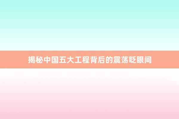 揭秘中国五大工程背后的震荡眨眼间
